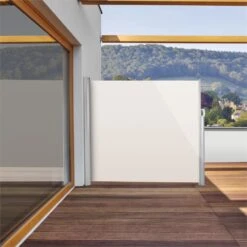 Bari 316 Seitenmarkise Seitenrollo 300x160cm Aluminium Creme -Wundervoller Gartenladen 10028013 yy 0003 ambient Blumfeldt Bari 316 Seitenmarkise