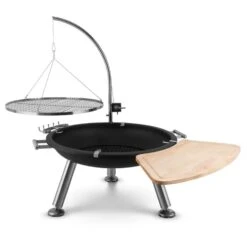 Turion Galgen-Schwenkgrill Feuerschale Ø80cm BBQ Seilzug Edelstahl -Wundervoller Gartenladen 10028486 yy 0003 logo
