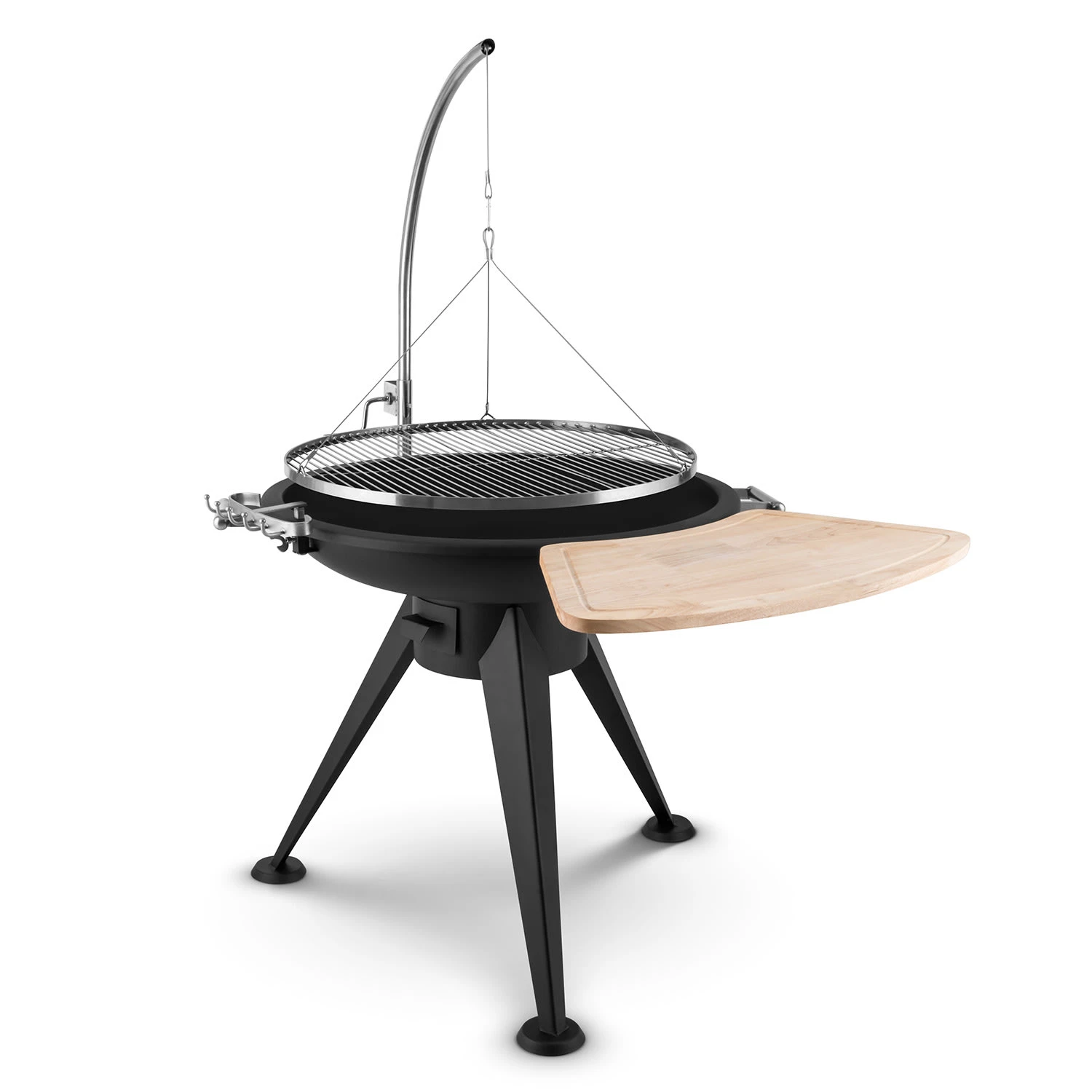 Delion Galgen-Schwenkgrill Feuerschale Ø80cm Hochfuß Seilzug Edelstahl 3 Delion Galgen-Schwenkgrill Feuerschale Ø80cm Hochfuß Seilzug Edelstahl