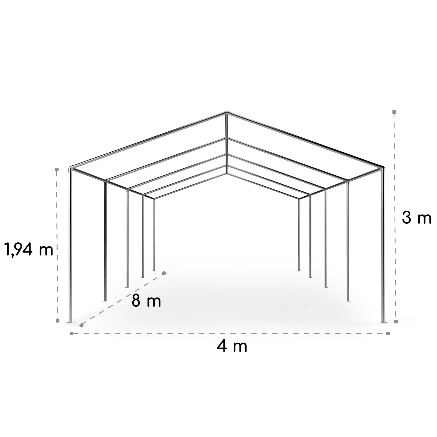 Sommerfest 4x8m 500 G/m² Partyzelt Festzelt PVC Wasserdicht Verzinkt 12 Sommerfest 4x8m 500 G/m² Partyzelt Festzelt PVC Wasserdicht Verzinkt – Bild 10