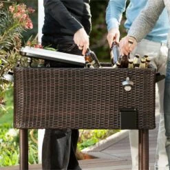 Springbreak Getränkewagen Kühlbox Terrassenkühlwagen 80l Rattandekor -Wundervoller Gartenladen 10029648 yy 0004 logo