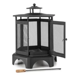 Mandala Gartenkamin Feuerstelle Thermolack Inkl. Schürhaken -Wundervoller Gartenladen 10030147 yy 0002 titel Fire Basket black