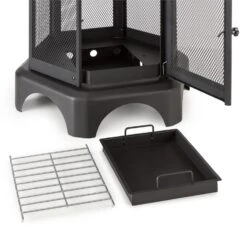 Mandala Gartenkamin Feuerstelle Thermolack Inkl. Schürhaken -Wundervoller Gartenladen 10030147 yy 0005 detail Fire Basket black