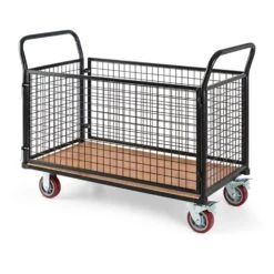 Loadster Gitterwagen Rollwagen Magazinwagen Max.500kg Holzboden -Wundervoller Gartenladen 10031241 yy 0004 front Waldbeck Loadster Gitterwagen Rollwagen schwarz reedit