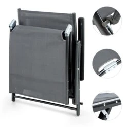 Modena Sonnenliege 64x85x170cm Aluminium/Stahlrohr Grau -Wundervoller Gartenladen 10031442 yy 0005 detail Blumfeldt Modena Sonnenliege