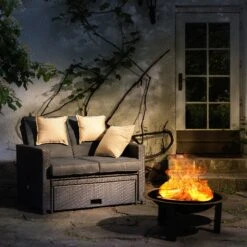 Mithras Feuerschale Ø75cm Funkenschutz Ø60cm Grillrost Gusseisen Stahl -Wundervoller Gartenladen 10031450 uk 0003 ambient Blumfeldt Mithras Feuerschale