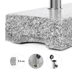 Schirmherr 25HSQ Sonnenschirmständer 25 Kg Balkon Grau Poliert -Wundervoller Gartenladen 10031463 yy 0004 detail Blumfeldt Schirmherr 25HSQ Sonnenschirmstaender