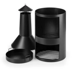 Westeros Gartenofen Terrassenofen Holzofen Ø45cm Stahlblech Schwarz -Wundervoller Gartenladen 10031481 yy 0004 detail Blumfeldt Westeros Gartenofen schwarz