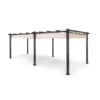 Pantheon 3x6 Pergola Vordach 3x6m Aluminium Sonnendach Polyester Beige -Wundervoller Gartenladen 10031884 yy 0001 front Blumfeldt Pantheon 3x6 Pergola Vordach 3x6m beige
