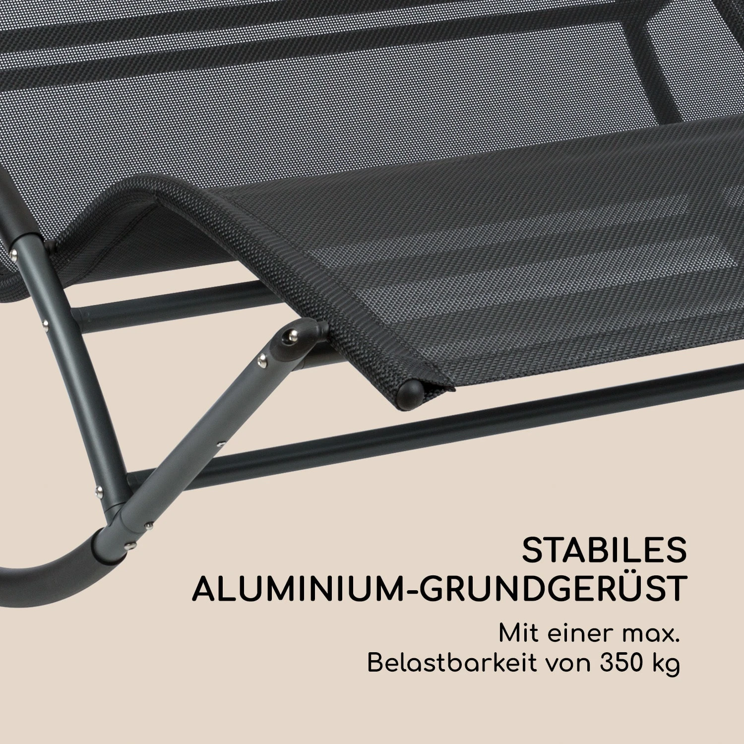 The Big Easy Schwingliege Schwarz, Wetterfest 350kg Max. UV- Schutz 10 The Big Easy Schwingliege Schwarz, Wetterfest 350kg Max. UV- Schutz – Bild 8