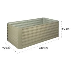 High Grow Straight Hochbeet 180x60x90cm 970l Stahl Verzinkt Beige -Wundervoller Gartenladen 10032317 yy 0010 logo Blumfeldt High Grow Straight Hochbeet 180x60x90cm