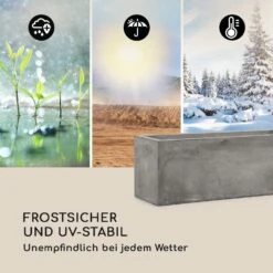Solidflor Pflanztopf 75 X 20 X 20 Cm Fiberglas In-/Outdoor Hellgrau -Wundervoller Gartenladen 10032501 de 0004 logo