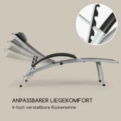 Sun Valley Sonnenliege Zusammenklappbar Kopfkissen Grau -Wundervoller Gartenladen 10033308 de 0003 logo