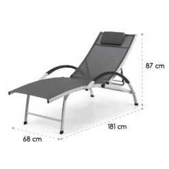 Sun Valley Sonnenliege Zusammenklappbar Kopfkissen Grau -Wundervoller Gartenladen 10033308 yy 0009 logo