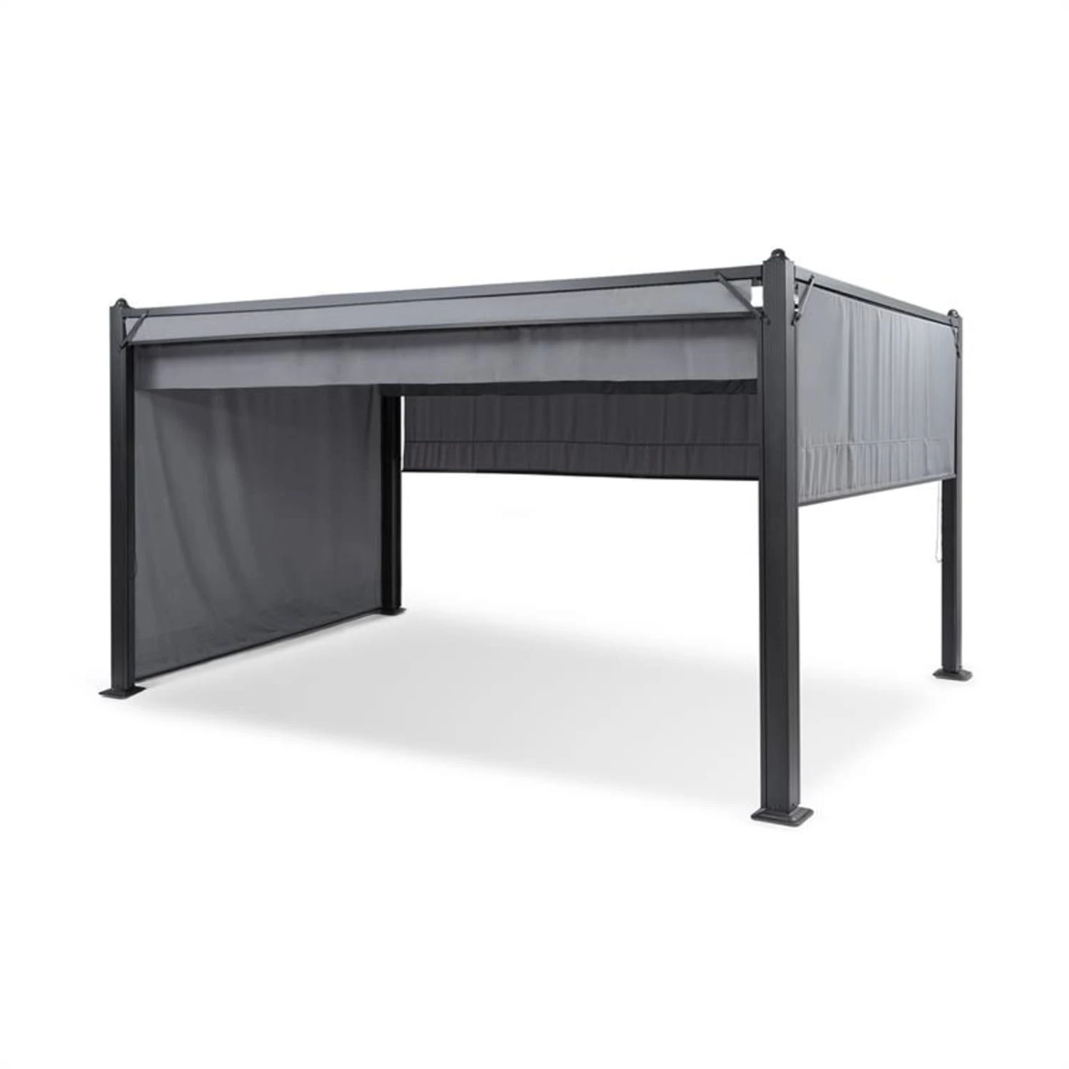 Pantheon Cortina Pavillon Mit Dach 3x4m 4 Seitenteile Grau