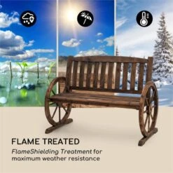 Murnau Gartenbank Flammenbehandeltes Tannenholz Braun -Wundervoller Gartenladen 10033354 yy 0003 logo Blumfeldt Murnau Gartenbank Tannenholz braun