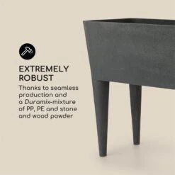 Mammutgrow Hochbeet 76 X 65 X 37 Cm UV- Und Frostschutz Anthrazit -Wundervoller Gartenladen 10033360 yy 0005 logo Blumfeldt Mammutgrow Hochbeet anthrazit