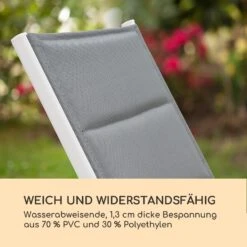 Renazzo Lounge Liegestuhl 70/30 PVC/PE Aluminium 6-Stufen Weiß Grau -Wundervoller Gartenladen 10033364 de 0004 logo