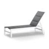 Renazzo Lounge Liegestuhl 70/30 PVC/PE Aluminium 6-Stufen Weiß Grau