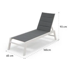 Renazzo Lounge Liegestuhl 70/30 PVC/PE Aluminium 6-Stufen Weiß Grau -Wundervoller Gartenladen 10033364 yy 0009 logo