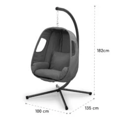 Bella Donna Hängesessel Sitzkissen 180g Polyester Dunkelgrau -Wundervoller Gartenladen 10033374 yy 0008 logo HANGING CHAIR Dark Grey
