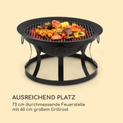 Pentos 2-in-1-Feuerschale Ø73cm Funkenschutz Ø60cm Grill Gusseisen -Wundervoller Gartenladen 10033380 de 0004 logo