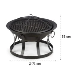 Pentos 2-in-1-Feuerschale Ø73cm Funkenschutz Ø60cm Grill Gusseisen -Wundervoller Gartenladen 10033380 yy 0009 logo