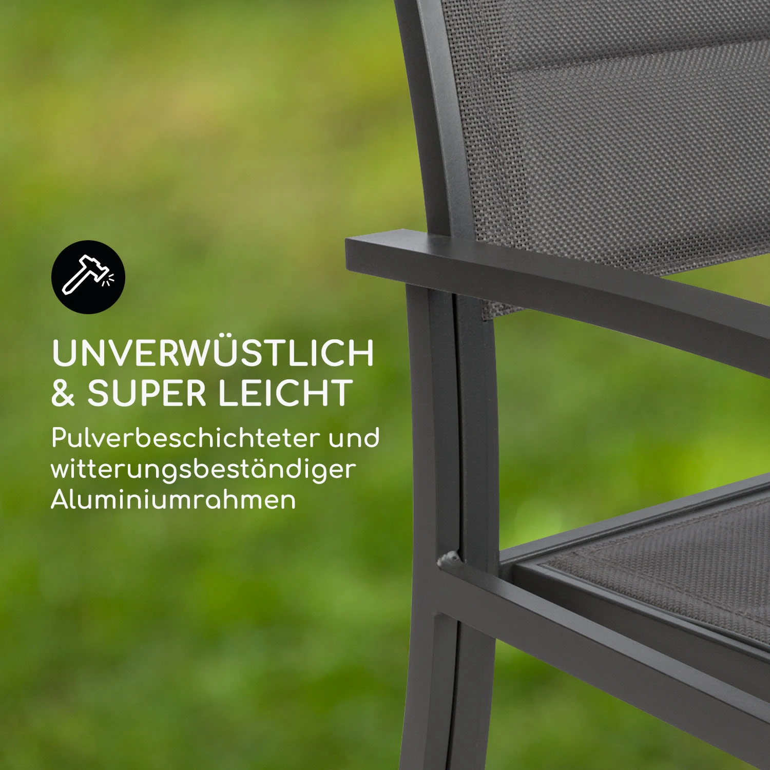 Torremolinos Gartenstühle 2 St. Aluminium ComfortMesh Dunkelgrau 6 Torremolinos Gartenstühle 2 St. Aluminium ComfortMesh Dunkelgrau – Bild 4