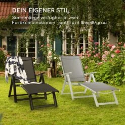 Pomporto Lounge Liegestuhl 70/30 PVC/PE Aluminium 7-Stufen Anthrazit 16 Pomporto Lounge Liegestuhl 70/30 PVC/PE Aluminium 7-Stufen Anthrazit -Wundervoller Gartenladen 10033409 de 0006 logo