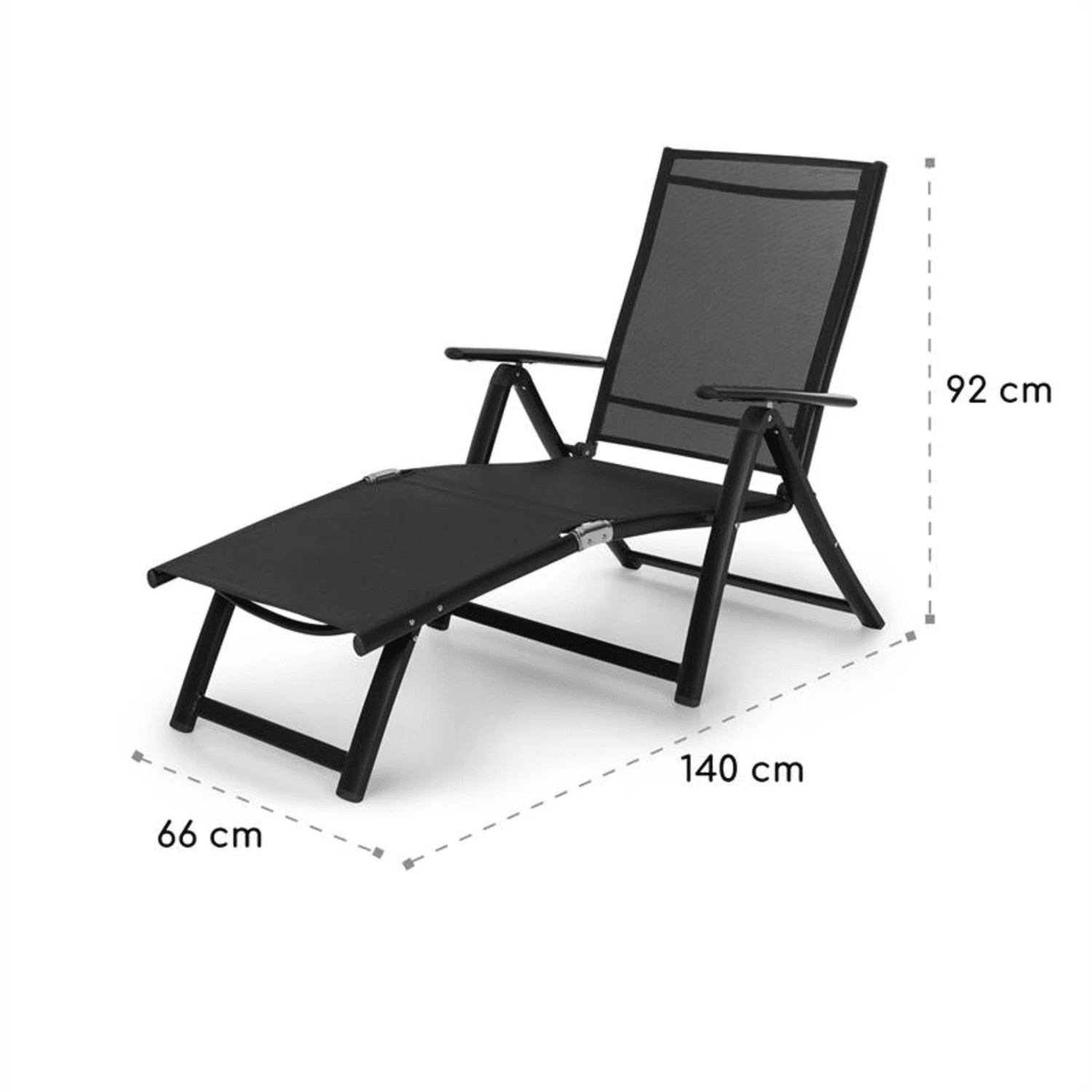 Pomporto Lounge Liegestuhl 70/30 PVC/PE Aluminium 7-Stufen Anthrazit 11 Pomporto Lounge Liegestuhl 70/30 PVC/PE Aluminium 7-Stufen Anthrazit – Bild 9