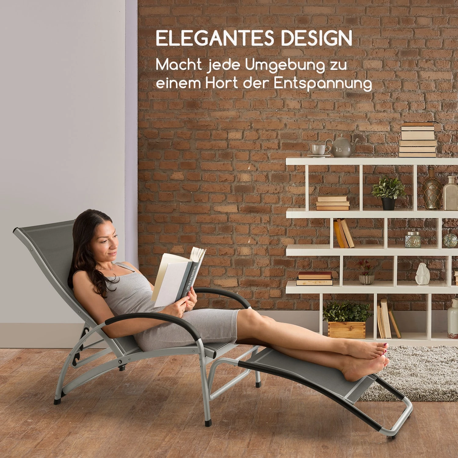 Beverly Wood Sonnenliege Schaukelstuhl Aluminium Grau 9 Beverly Wood Sonnenliege Schaukelstuhl Aluminium Grau – Bild 7