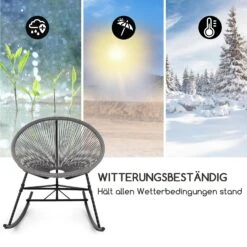 Roqueta Schaukelstuhl Retro-Design 4mm-Geflecht Grau -Wundervoller Gartenladen 10033465 de 0005 logo