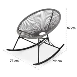 Roqueta Schaukelstuhl Retro-Design 4mm-Geflecht Grau -Wundervoller Gartenladen 10033465 yy 0008 logo Blumfeldt Roqueta Schaukelstuhl grau