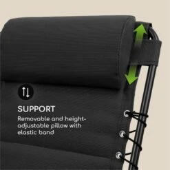 California Dreaming Sonnenliege, Polsterung, Stahlrahmen, Schwarz -Wundervoller Gartenladen 10033474 yy 0007 logo Blumfeldt California Dreaming Sonnenliege schwarz