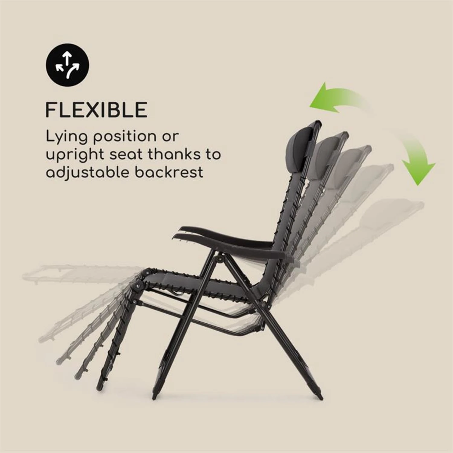 California Dreaming Sonnenliege, Polsterung, Stahlrahmen, Grau 7 California Dreaming Sonnenliege, Polsterung, Stahlrahmen, Grau – Bild 5