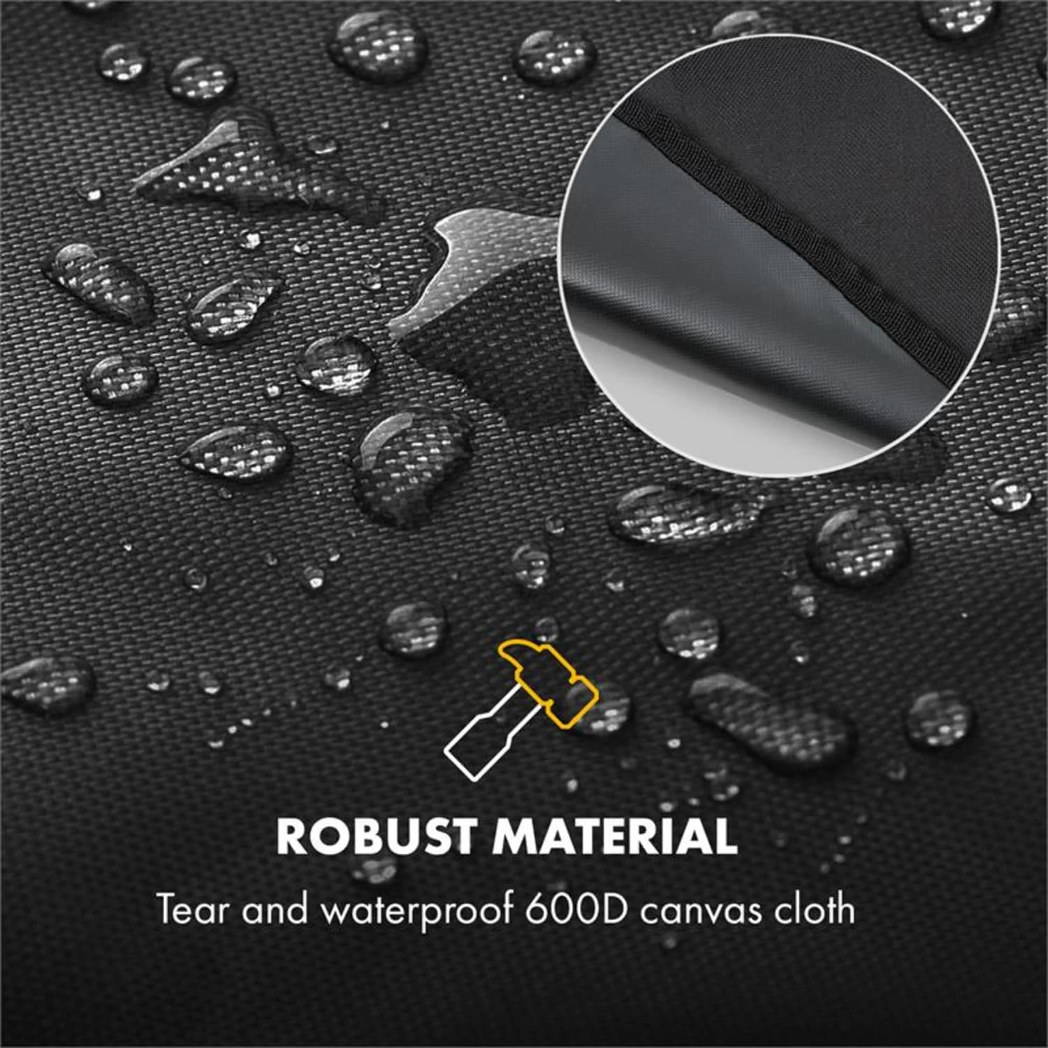 Hot & Hot Wetterschutzhaube 600D Canvas 30/70% PE/PVC Schwarz 7 Hot & Hot Wetterschutzhaube 600D Canvas 30/70% PE/PVC Schwarz – Bild 5