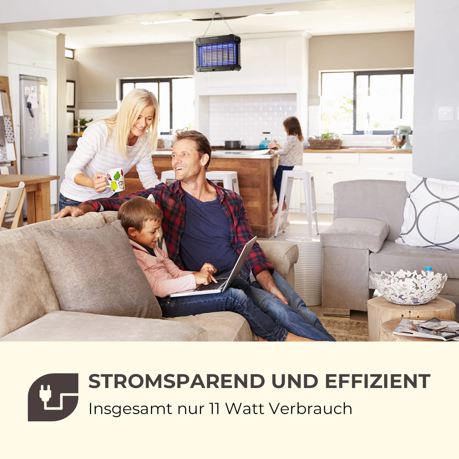 Mosquito Ex 5500 13W 150m² LEDs Auffangschale Kette Schwarz 4 Mosquito Ex 5500 13W 150m² LEDs Auffangschale Kette Schwarz – Bild 2