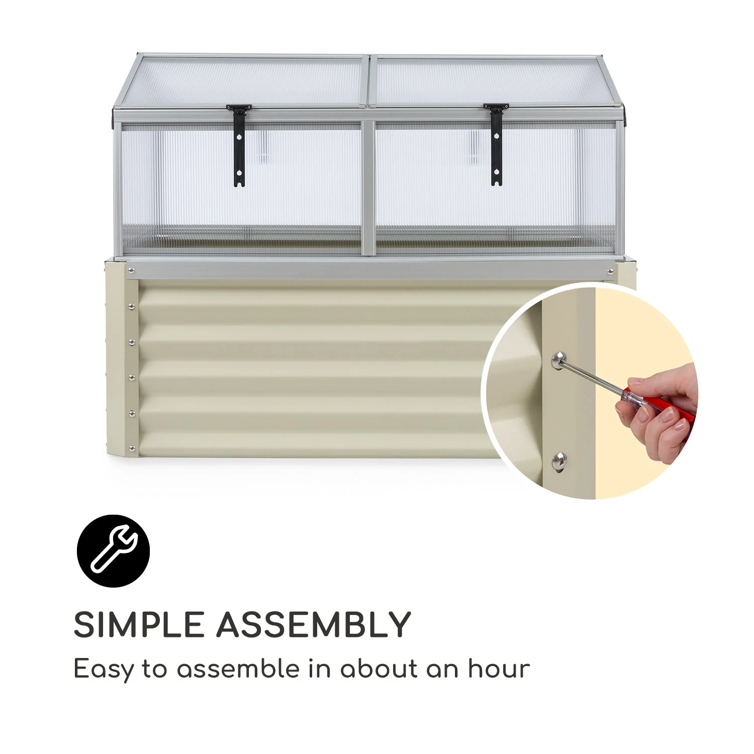 High Grow Advanced Hochbeet Mit Dach 120x95x100cm 540l Stahl Verzinkt 9 High Grow Advanced Hochbeet Mit Dach 120x95x100cm 540l Stahl Verzinkt – Bild 7