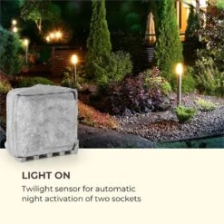 Power Rock Twilight 5 4-fach-Gartensteckdose IP44 Dämmerlichtsensor 5m -Wundervoller Gartenladen 10034693 yy 0003 logo Waldbeck Power Rock Twilight Gartensteckdose