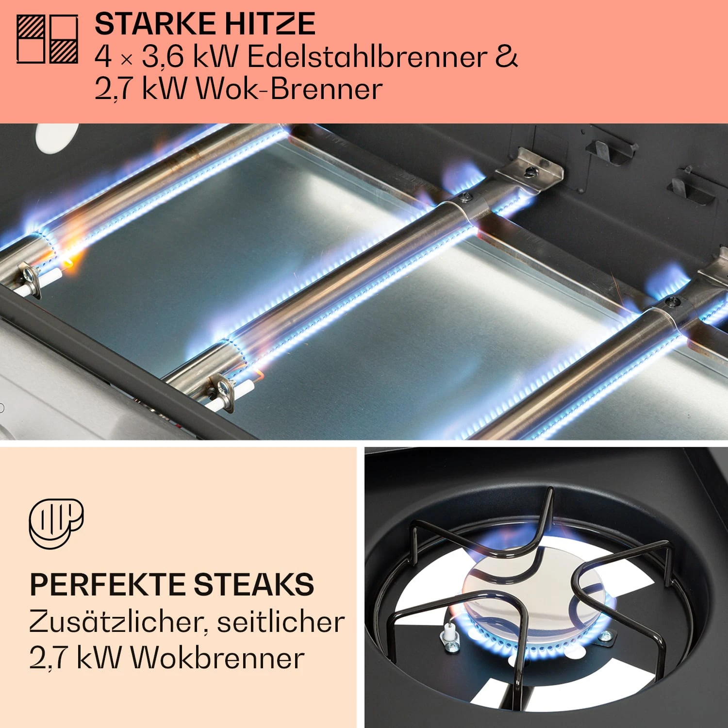 Tomahawk Gasgrill 4x3,6 KW + 2,7 KW Brenner 66x43,5 Cm Grill Edelstahl 4 Tomahawk Gasgrill 4x3,6 KW + 2,7 KW Brenner 66x43,5 Cm Grill Edelstahl – Bild 3