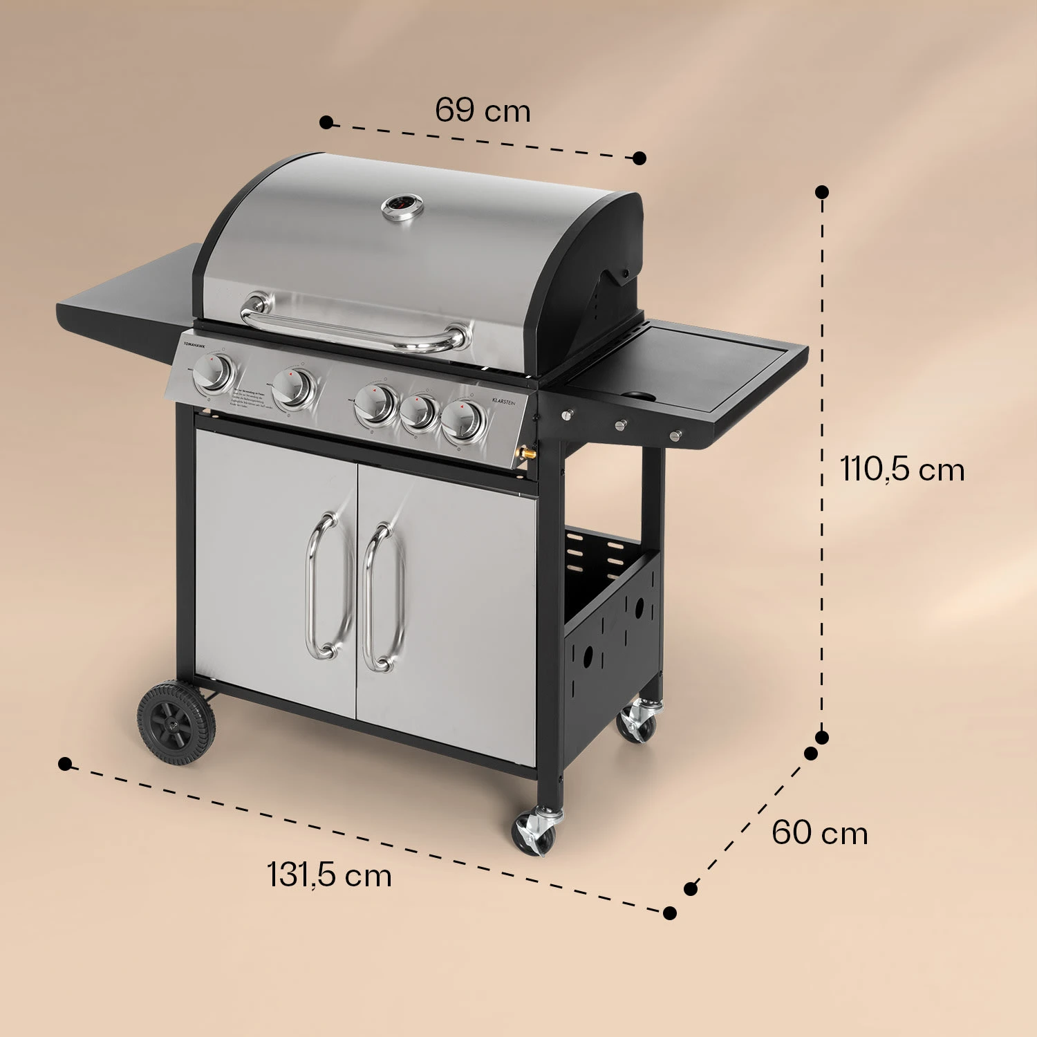 Tomahawk Gasgrill 4x3,6 KW + 2,7 KW Brenner 66x43,5 Cm Grill Edelstahl 9 Tomahawk Gasgrill 4x3,6 KW + 2,7 KW Brenner 66x43,5 Cm Grill Edelstahl – Bild 8
