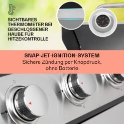 Tomahawk Gasgrill 5x3,6 KW + 2,7 KW Brenner 80x43,5 Cm Grill Edelstahl -Wundervoller Gartenladen 10034712 de 0004 usp