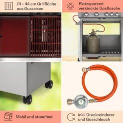 Valkyrie Gasgrill 4x3,5 KW + 3,15 KW Brenner 74x44 Cm Grill Edelstahl 14 Valkyrie Gasgrill 4x3,5 KW + 3,15 KW Brenner 74x44 Cm Grill Edelstahl -Wundervoller Gartenladen 10034715 de 0005 usp