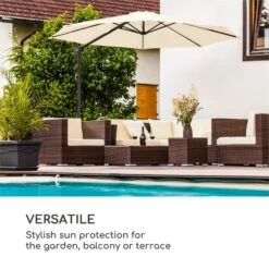 Belo Horizonte Sonnenschirm Sonnenschutz Ø 292cm Polyester Wasserabweisend Inkl. Standbasis Creme 14 Belo Horizonte Sonnenschirm Sonnenschutz Ø 292cm Polyester Wasserabweisend Inkl. Standbasis Creme -Wundervoller Gartenladen 10034743 yy 0005 logo blumfeldt Belo Horizonte Sonnenschirm creme