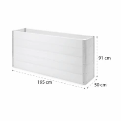 Nova Grow Gartenbeet 195 X 91 X 50 Cm WPC Holzoptik Weiß -Wundervoller Gartenladen 10034748 yy 0009 logo Blumfeldt Nova Grow Gartenbeet 195x91x50cm reedit