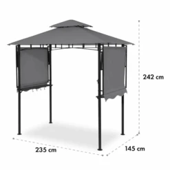 Steakhouse Wings Pavillon 244x260x152cm 160 G/m² PE Flammhemmend Stahl -Wundervoller Gartenladen 10034765 yy 0010 logo Blumfeldt Steakhouse Wings Pavillon dunkelgrau