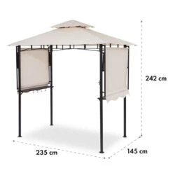 Steakhouse Wings Pavillon 244x260x152cm 160 G/m² PE Flammhemmend Stahl -Wundervoller Gartenladen 10034766 yy 0010 logo Blumfeldt Steakhouse Wings Pavillon beige