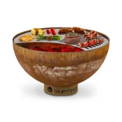 Savage Feuerschale Mit Grill  Ø: 60,5 Cm Stahl Inkl. Wetterschutz Rost