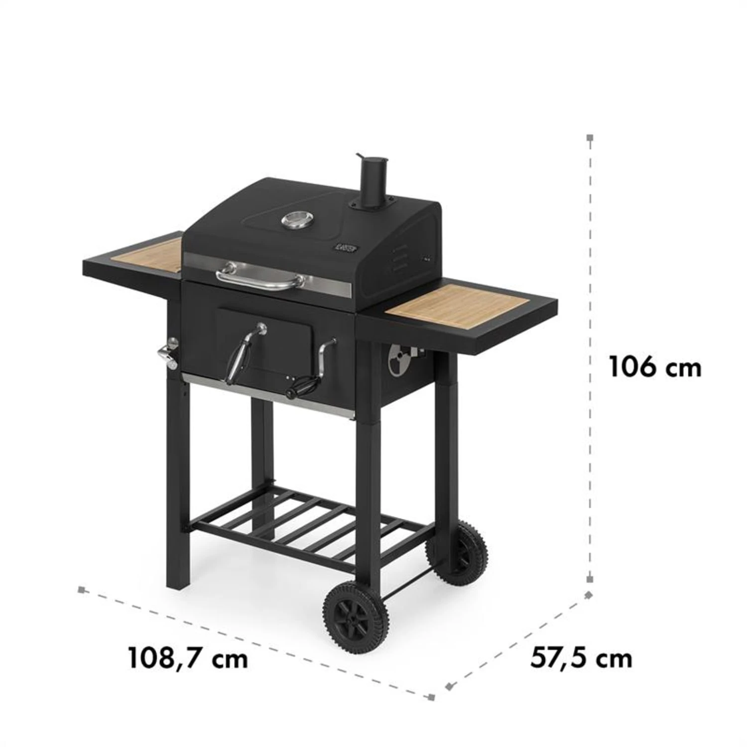 Meat Machine Holzkohlegrill BBQ 45x32,5cm Thermometer Bodenrollen 11 Meat Machine Holzkohlegrill BBQ 45x32,5cm Thermometer Bodenrollen – Bild 9