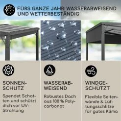 Pantheon Cortina Solid Sky Pergola Vordach 3x3m Polycarbonat Vorhänge -Wundervoller Gartenladen 10034985 de 0002 usp